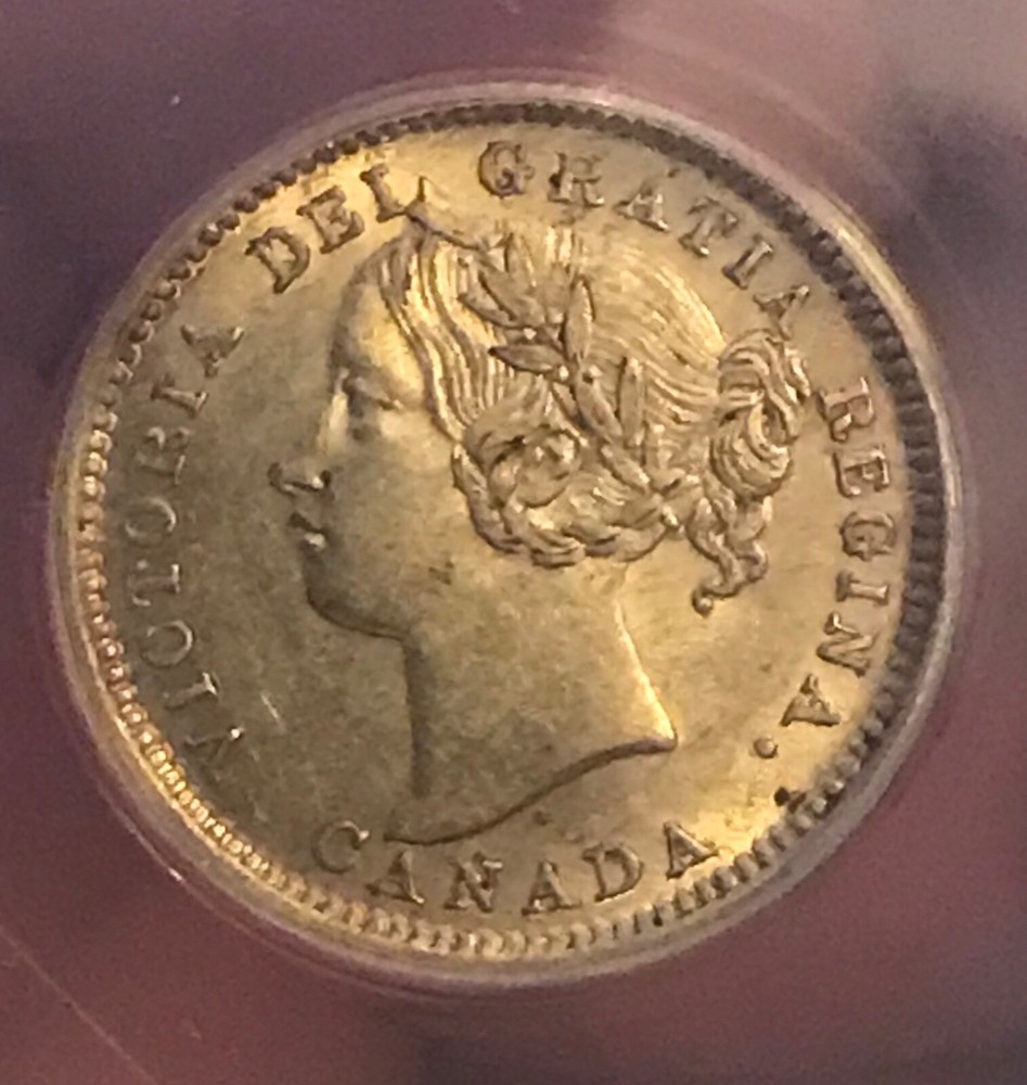 1901 Canada 10c silver Dime , AU55 , ANACS