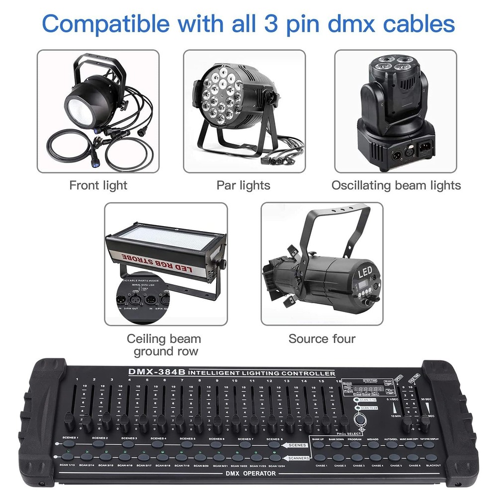 DMX512 DJ Controller 384CH DMX Cotroller Use for Program Editing of Bar Club ...