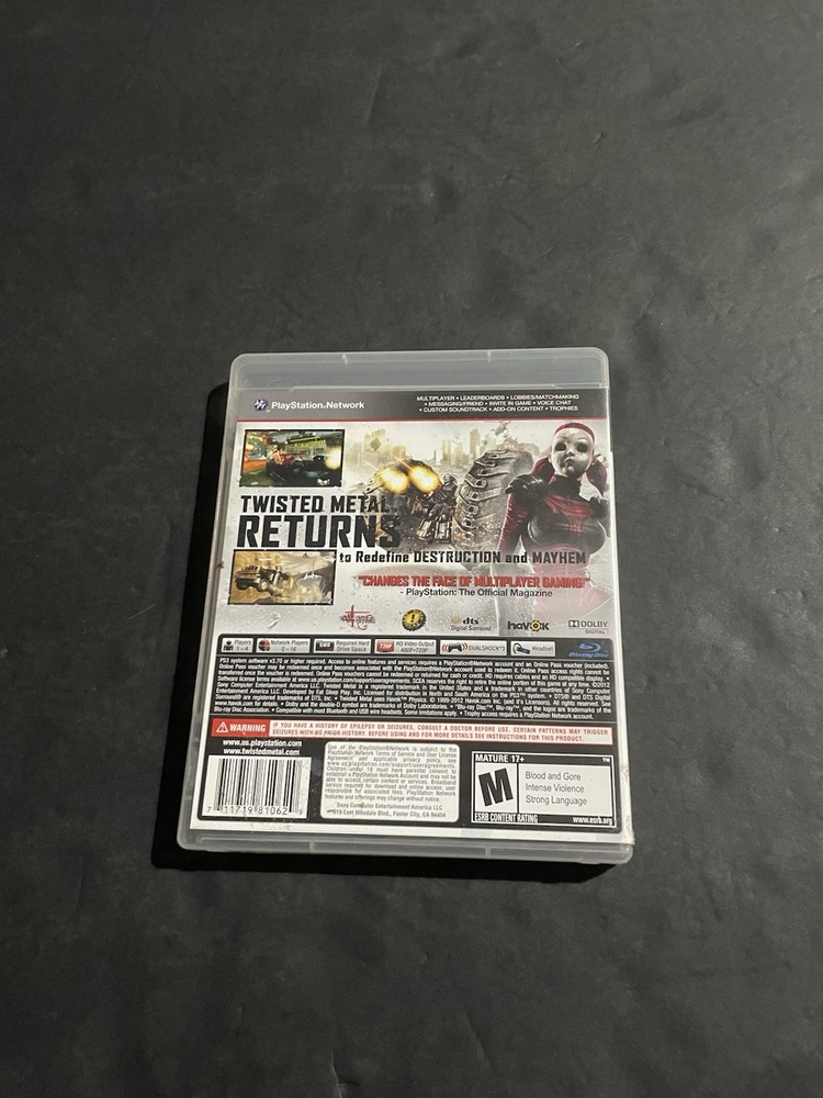 twisted metal ps3 Case only