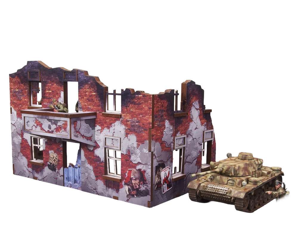 WW2 Ostfront Stalingrad Apartment Block Back (with balcony) (1)