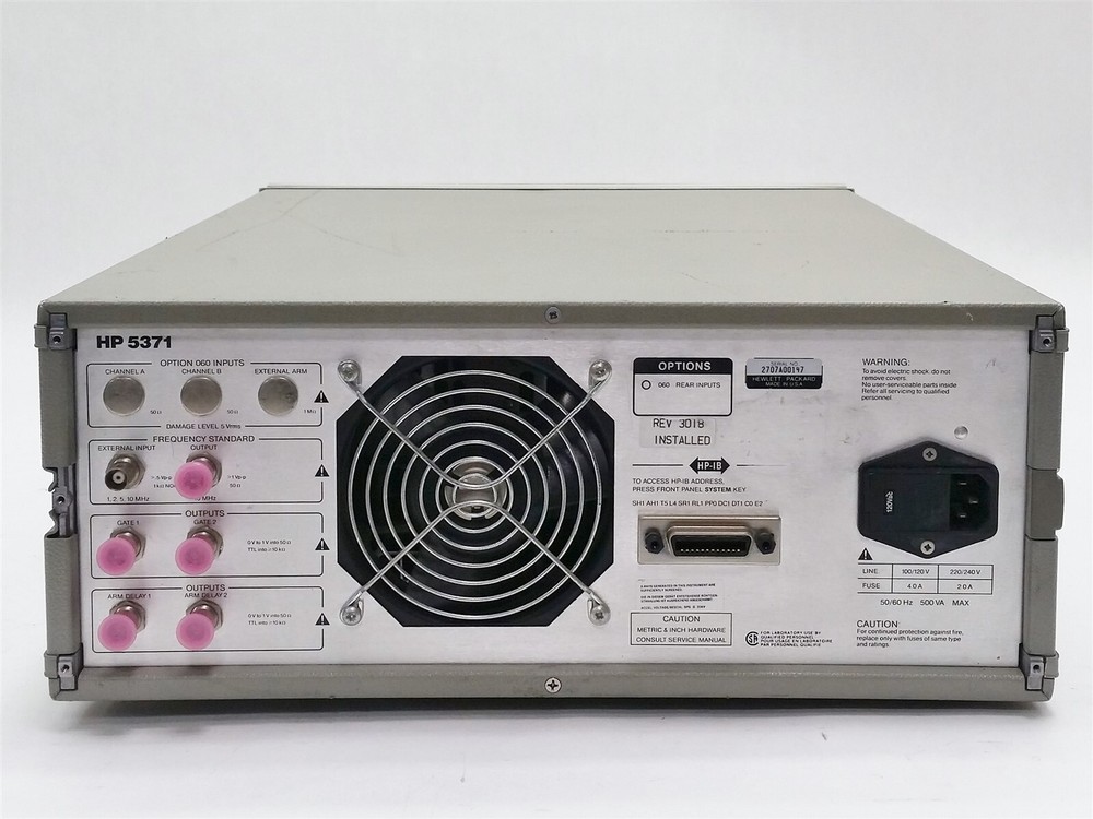 HP KEYSIGHT AGILENT 5371A 5371 FREQUENCY AND TIME INTERNAL ANALYZER 2*54002A