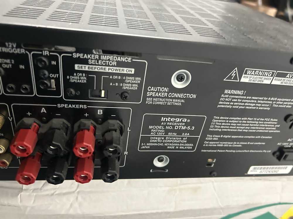 Integra AV Receiver Model DTM-5.3