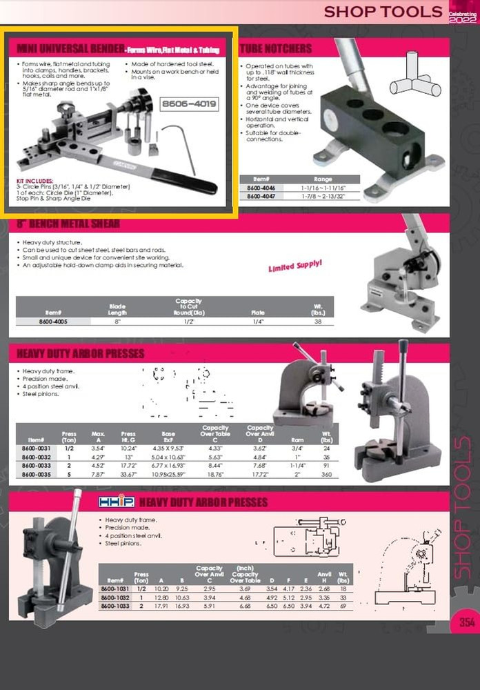 8606-4019 Mini Unversal Bender