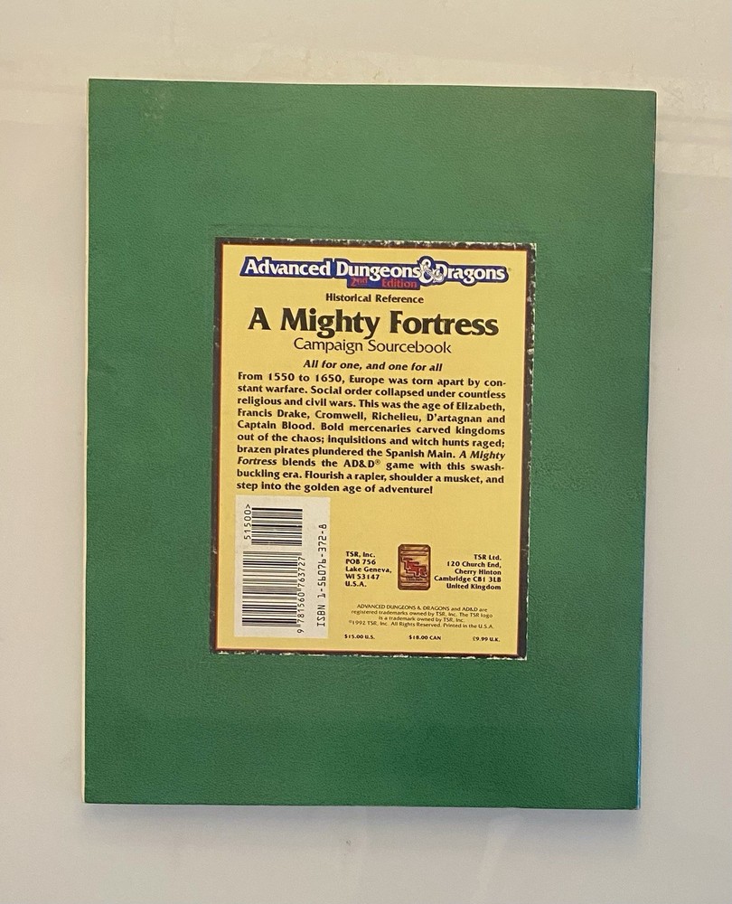 AD&D 2nd Ed A Mighty Fortress Campaign Sourcebook 1992 W/ Map