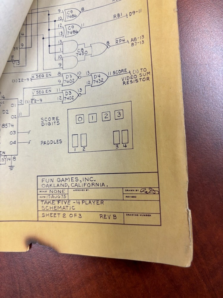 ORIGINAL-FUN GAMES INC-TAKE FIVE-ARCADE-SCHEMATICS