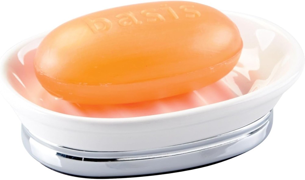 iDesign Soap Dish Bar Soap – York Collection – White