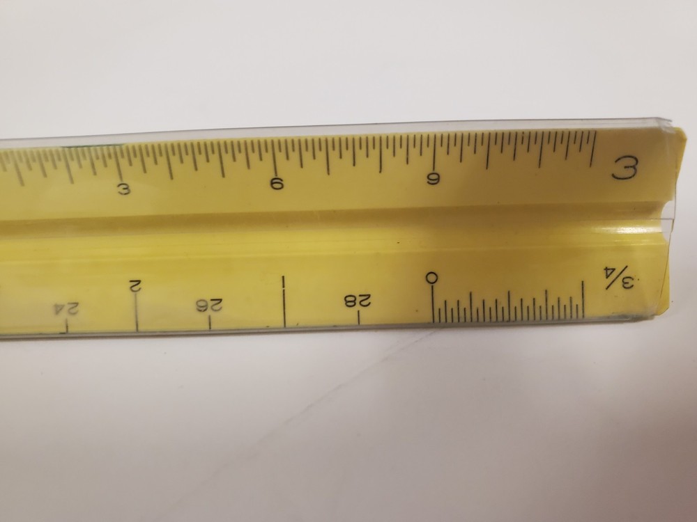 Vintage Pickett P-232 A Architect Scale Drafting Triangular Ruler Japan