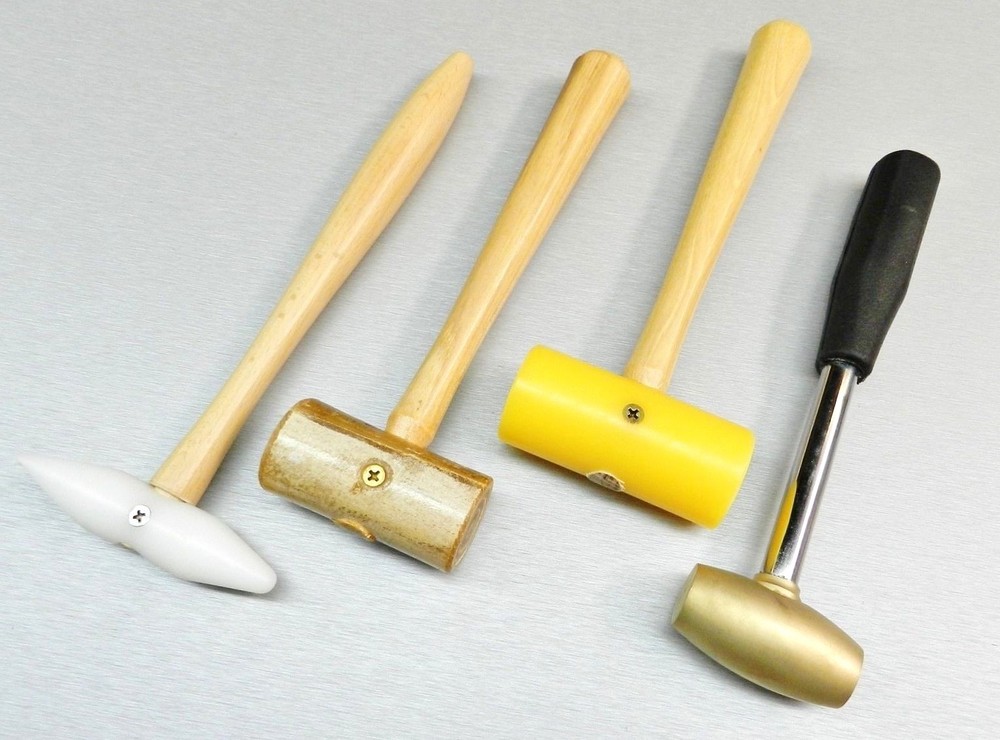 Hammers & Mallets Non Marring Forming Metals Set 4 - Nylon Plastic Rawhide Brass