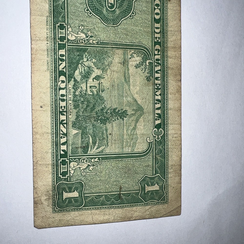1 Quetzal 1971 Banco De Guatemala Cutting Error Centered Error Possible