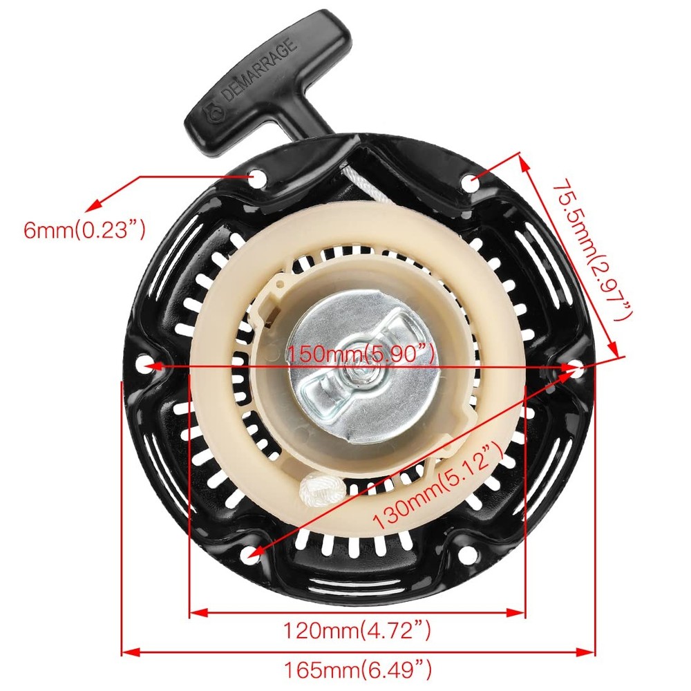 FVRITO Pull Start Recoil Starter Assembly for Predator 79cc 98cc 99cc Black