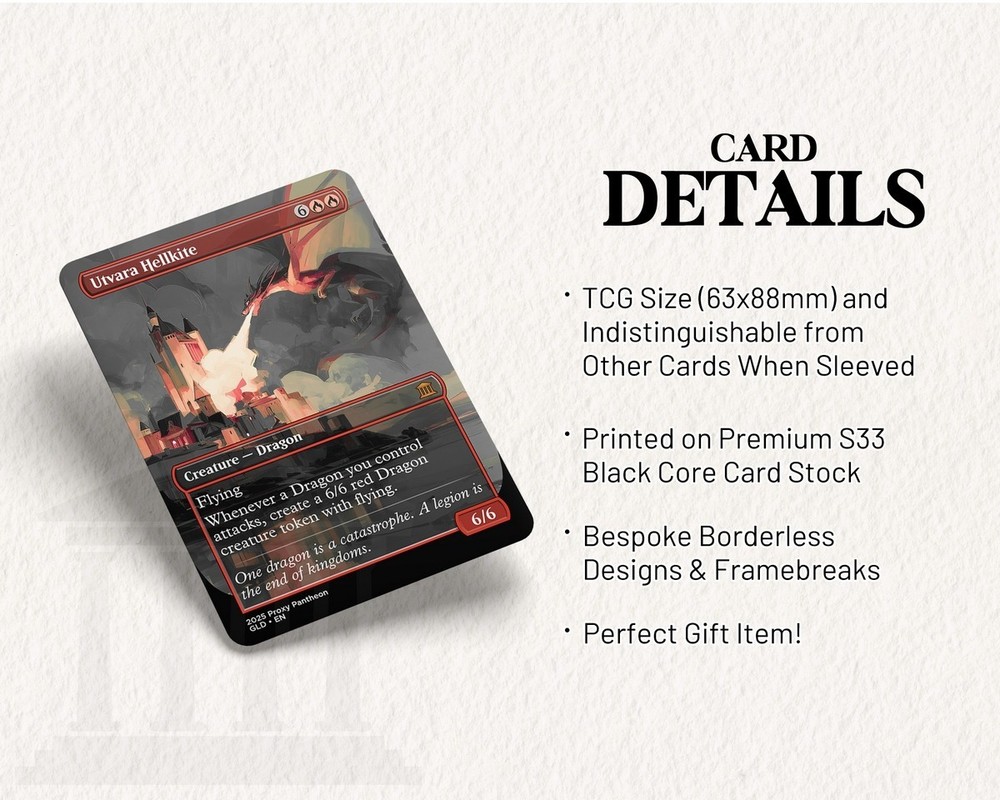 Utvara Hellkite Playtest Proxy Card with Custom Designed Art