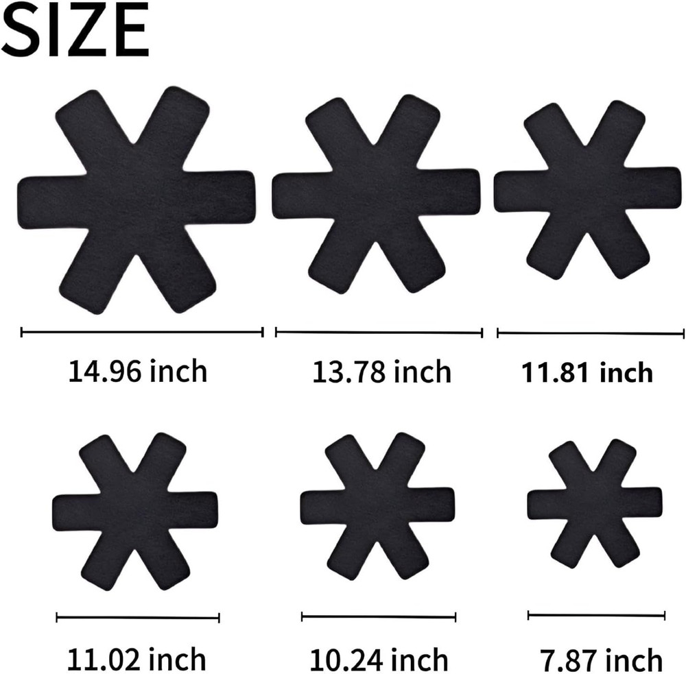 6Pcs Pot and Pan Protectors, 6 Different Sizes Thicker Pan Protectors for Stacki