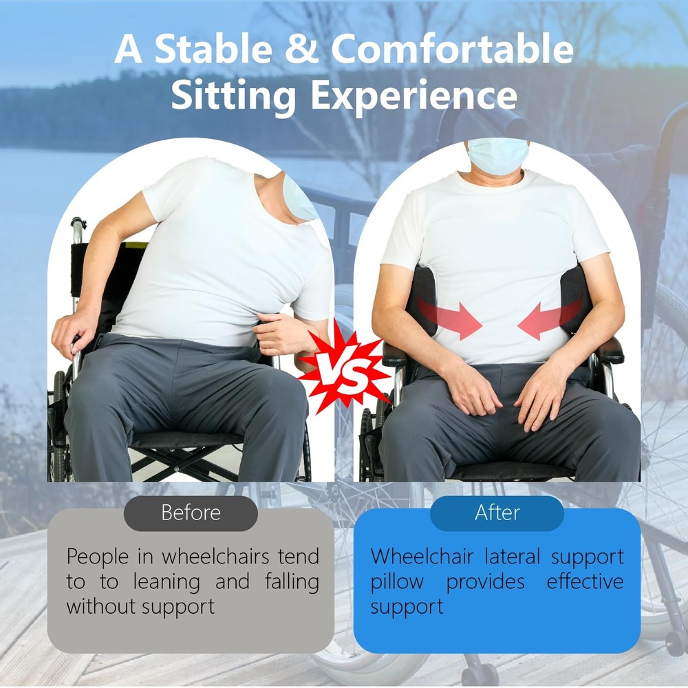 Lateral Support for Wheelchair Lateral Support Cushion with Adjustable Side P...