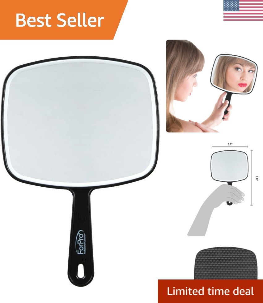 Hand Mirror with Handle, 6.3" W x 9.6" L, Multi-Purpose Handheld Mirror with ...