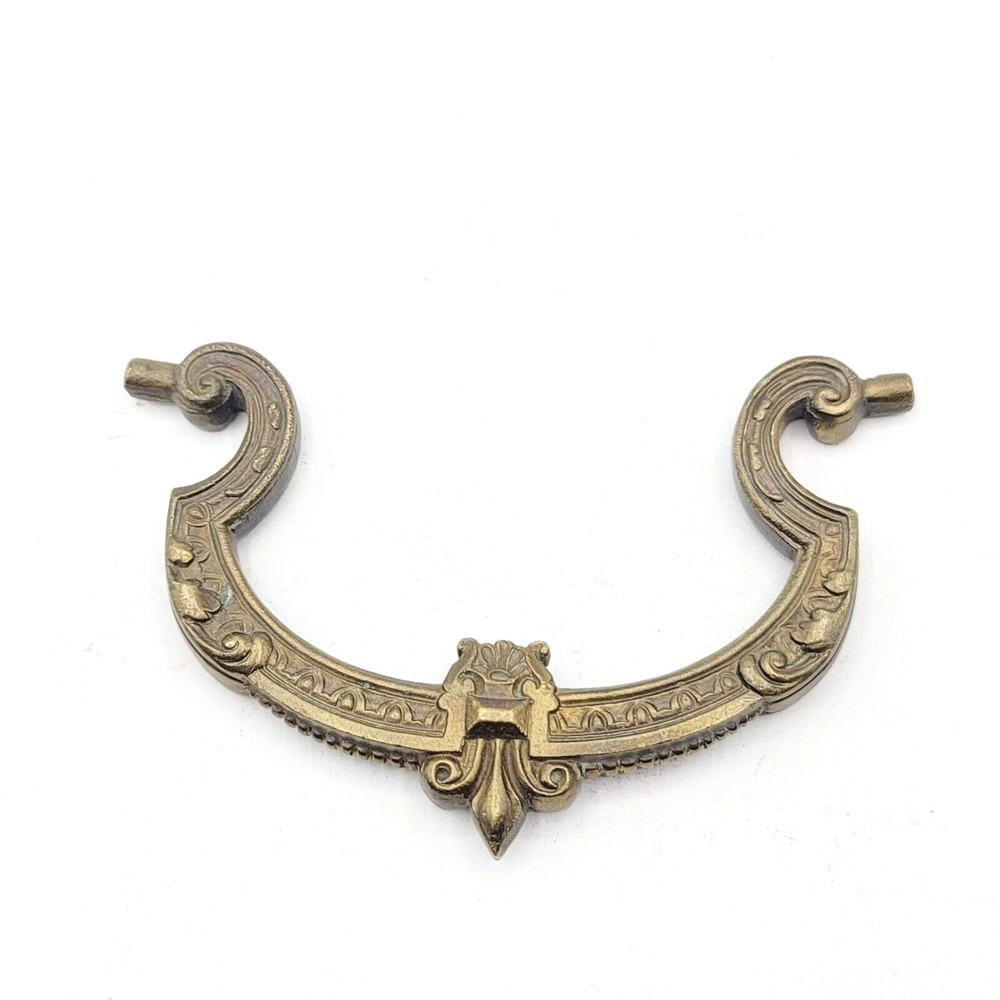 Vintage Single Brass Ornate Bail Pull for 4.25" Pull Handle Replacement 0082