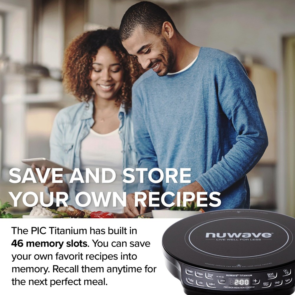 Upgraded Induction Cooktop, 3 Wattage Control, Patented Digital Temp Probe, 8...