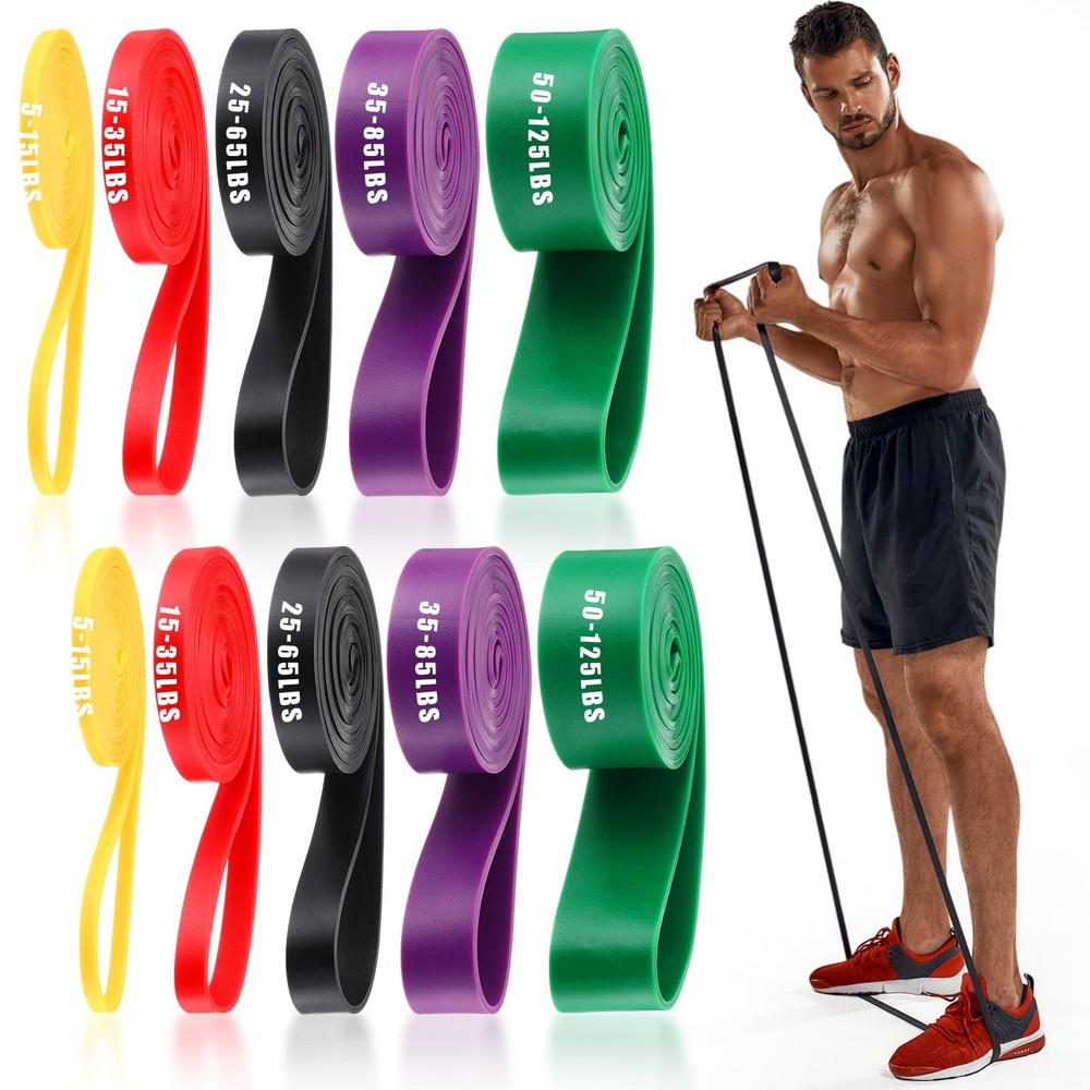 10 Pcs Resistance Bands Pull Up Assistance Bands Heavy Duty Exercise Stretch ...