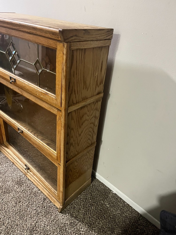 Early 1900's 3 Stack Oak Lundstrom Barrister Bookcase