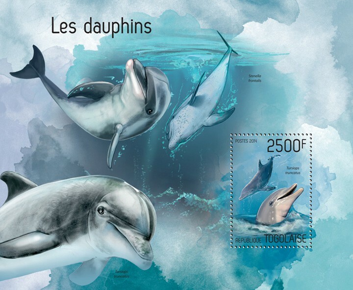 2014 TOGO MNH. DOLPHINS. Yvert&Tellier Code: 825. Michel Code: 5706 / Bl.962