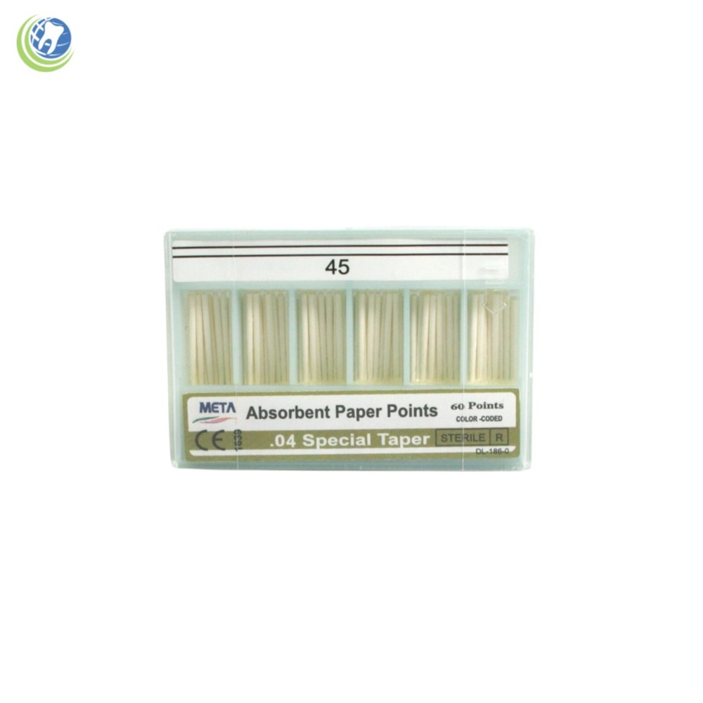 Paper Points .04 Taper #45 Sterilized Endodontic Root Canal Obturation 60/Box
