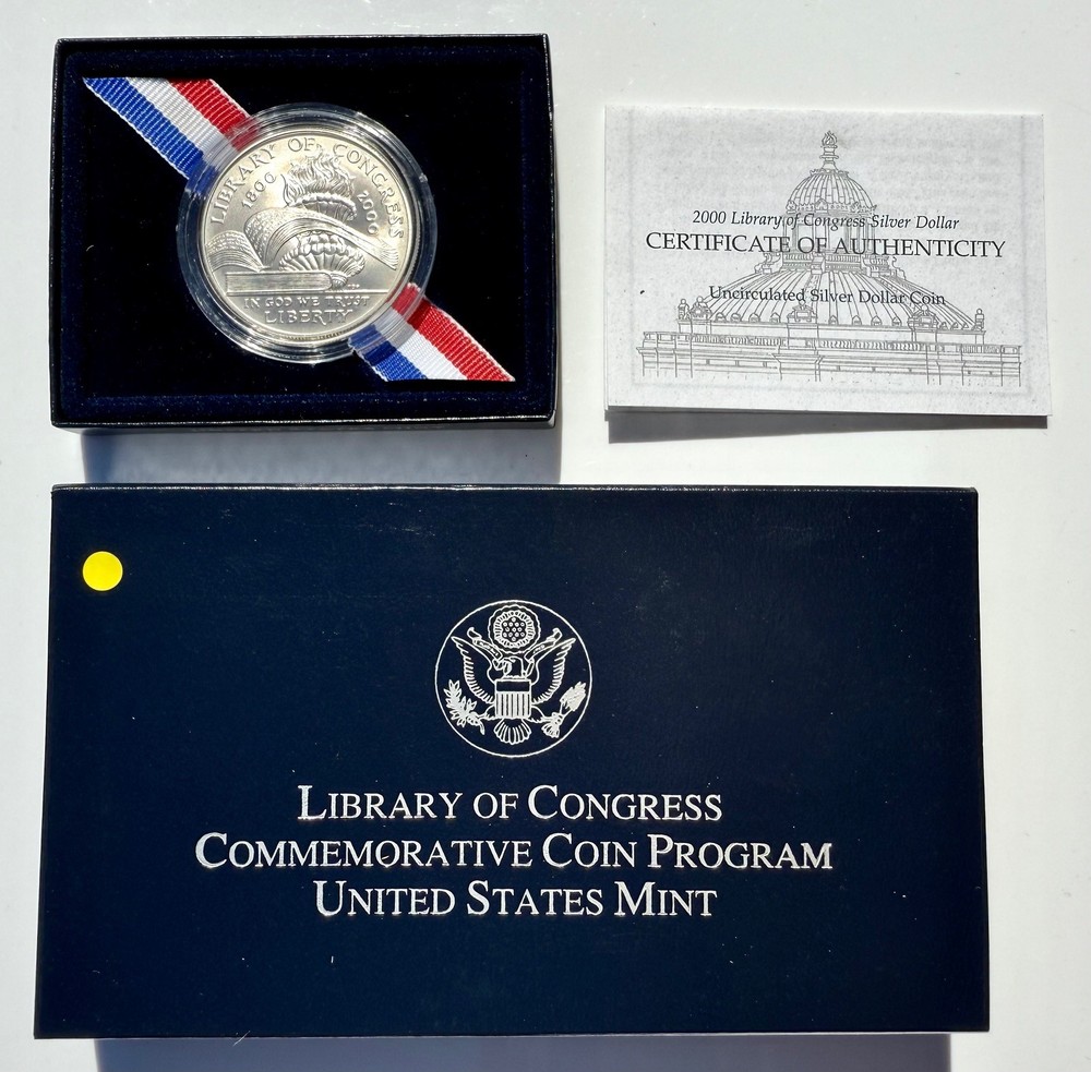 2000 Library of Congress Commemorative Uncirculated Silver Dollar