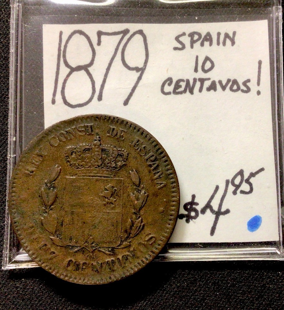 1879 Spain 10 Centavos! ENN Coins