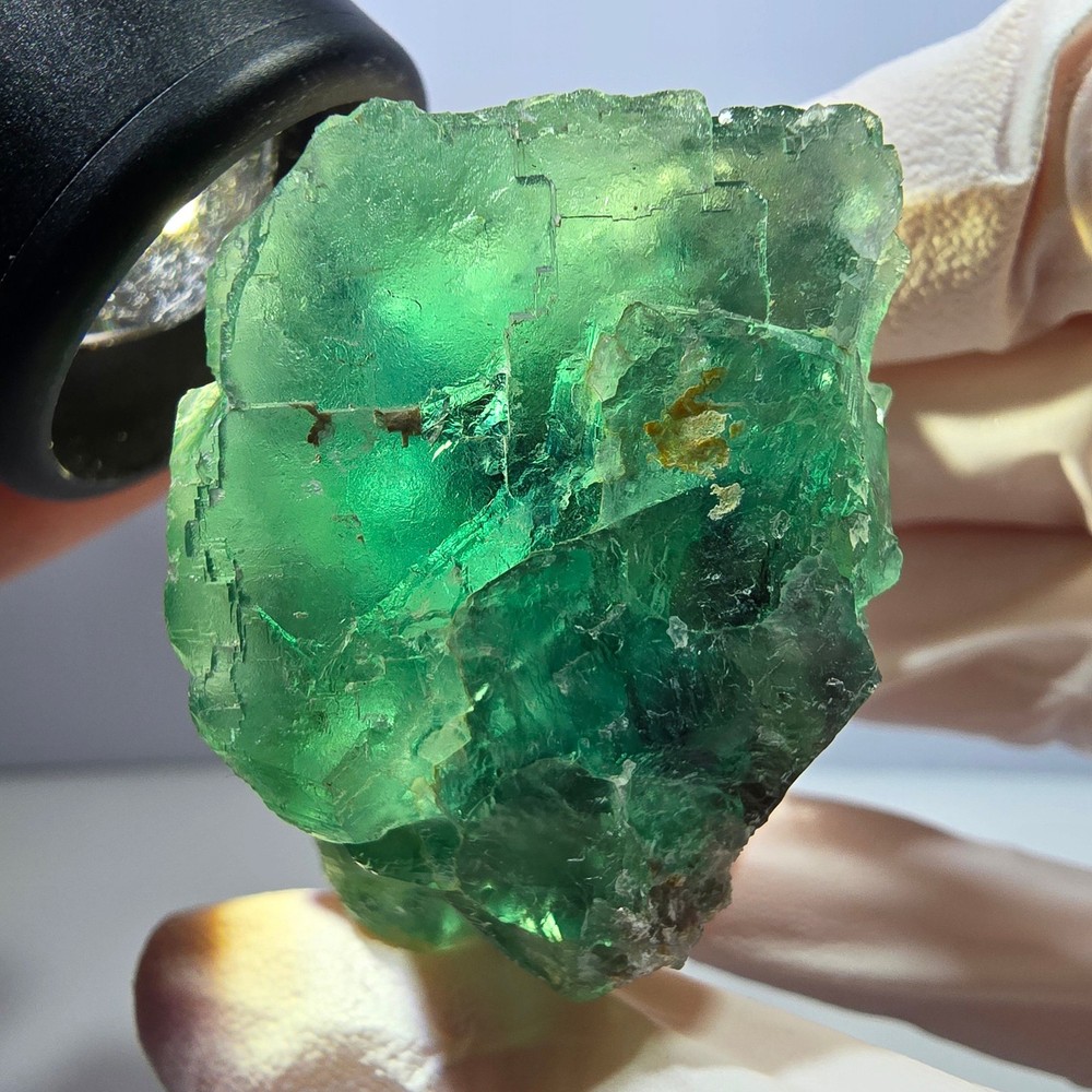Clear Phantom Fluorite Cube parquetted, green Okorusu, Namibia 38*31*30mm