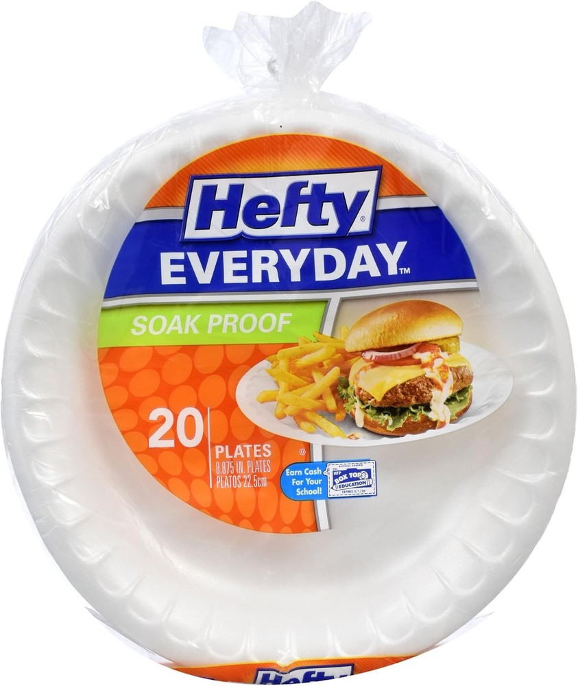 Hefty Soak Proof Foam Disposable Plates 20 ct.