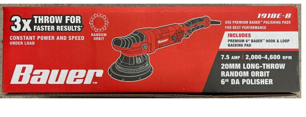 Bauer 6 In 7.5 Amp Dual Action Random Orbit Polisher/Sander