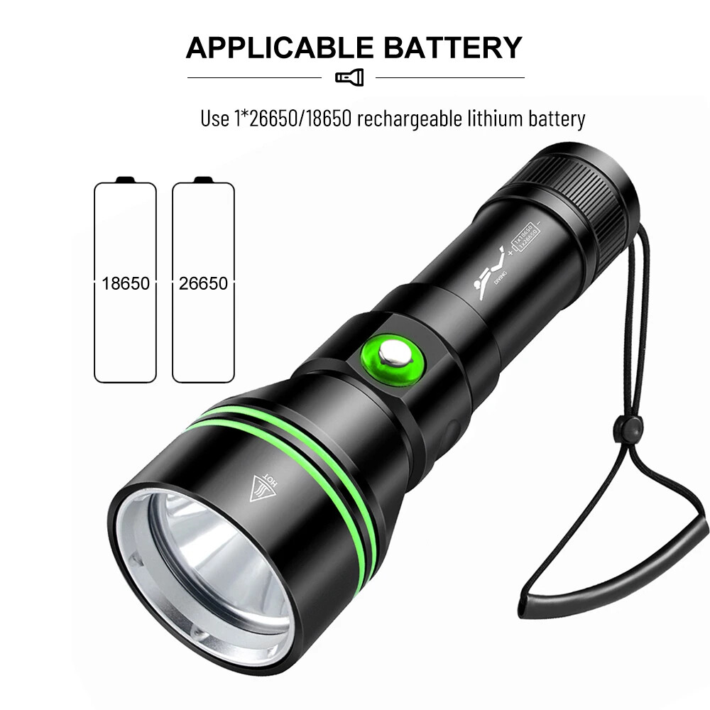 Dive Lights Scuba P70 LED Flashlight Waterproof Underwater Lights Diving Torch