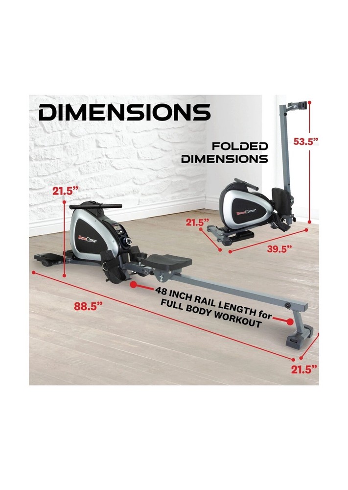 Fitness Reality Magnetic Rowing Machine with Bluetooth Workout Tracking Built...