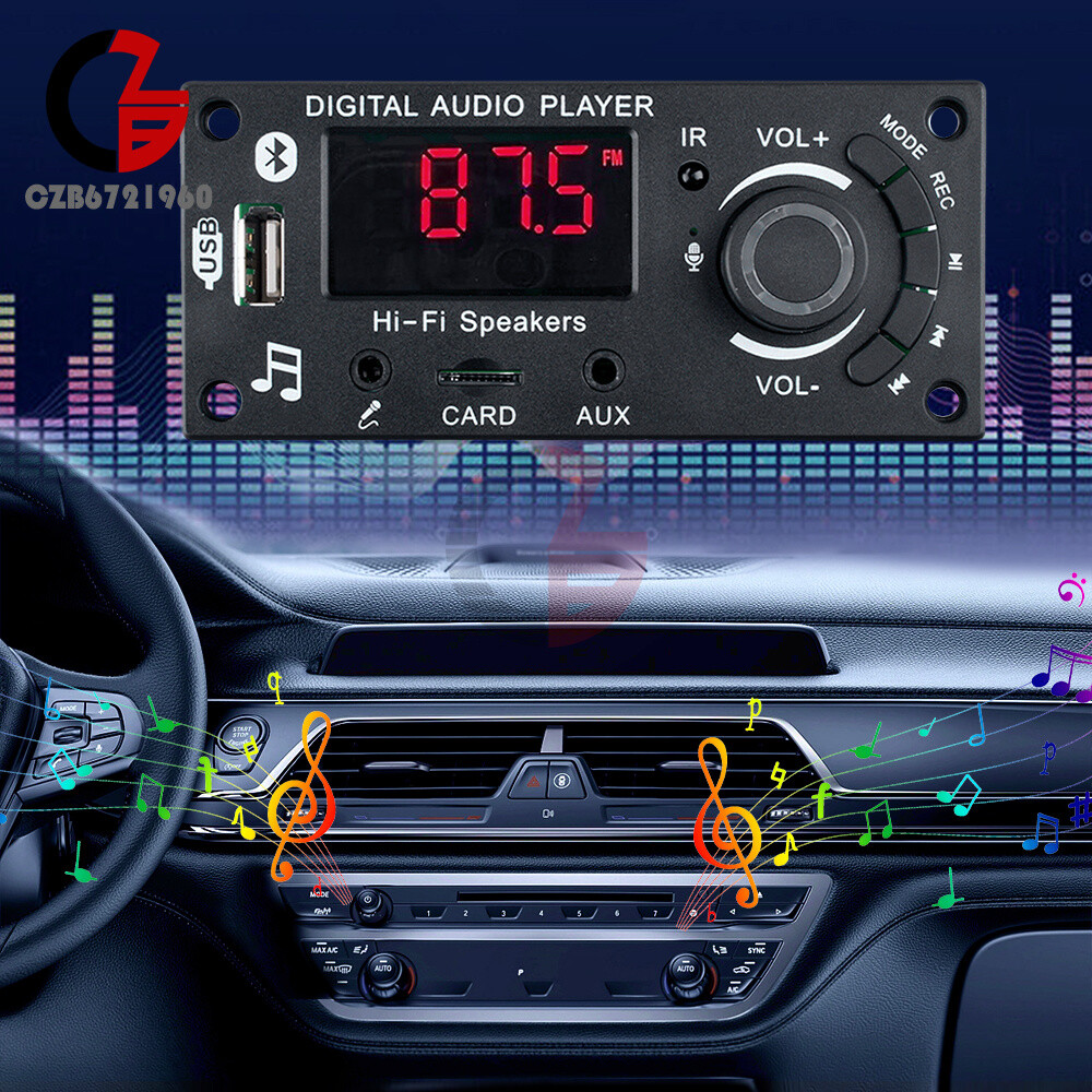 DC5-25V MP3 Decoder Board 2*50W Bluetooth Car Audio Player USB TF FM FM Radio