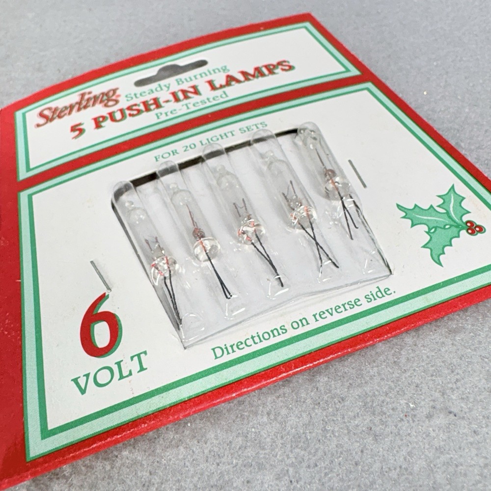 6 volt Christmas Light Bulbs CLEAR Mini for 20 count Light Strings Vintage