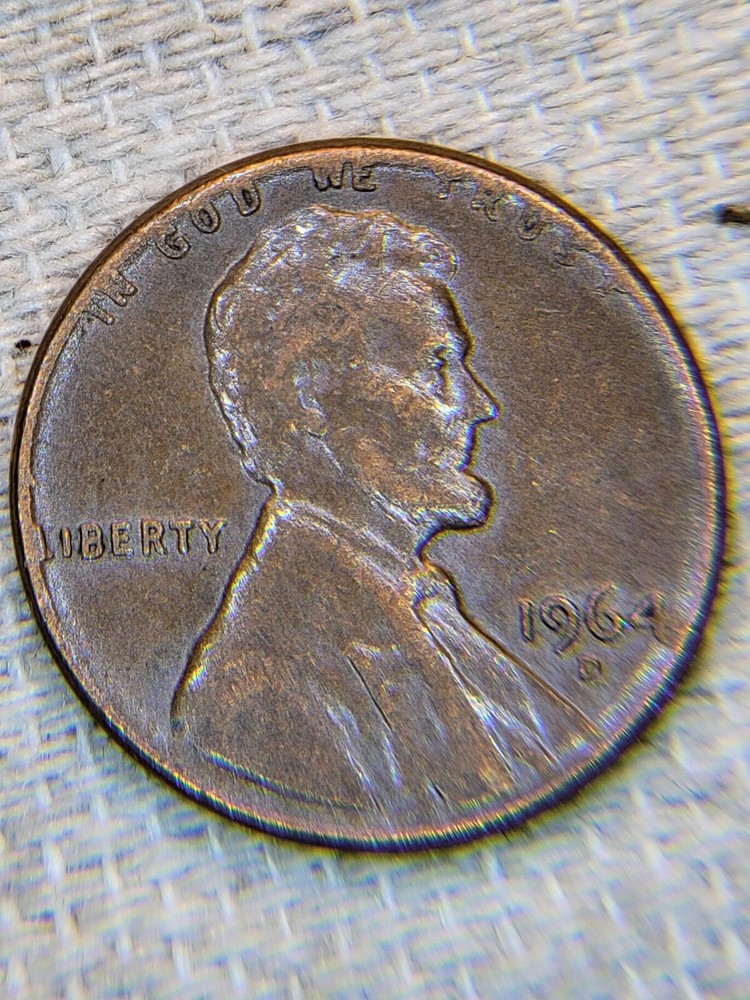 1964 Lincoln Penny - D Mint Mark - 'L' from Liberty on Edge Error -RARE!-