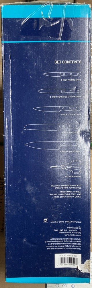 Henckels Solution 7-pc Knife Block Set Razor Sharp German Engineered Master