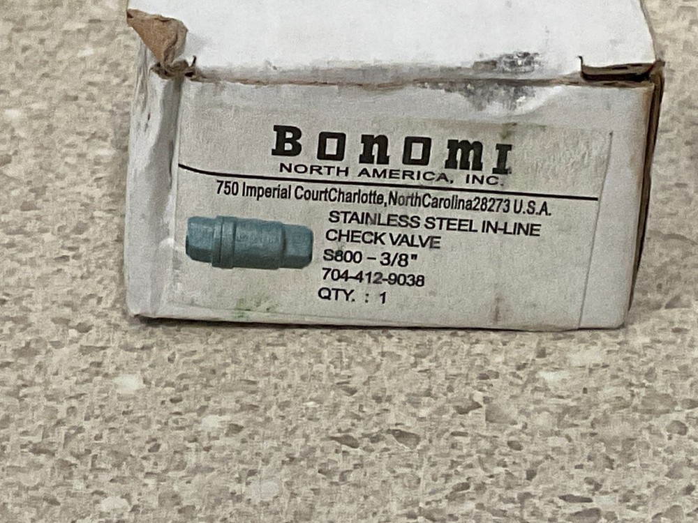 Bonomi S800 3/8" Check Valve NEW