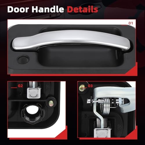 Exterior Door Handle Set - Front Passenger Right Balck/Chrome (1pc)