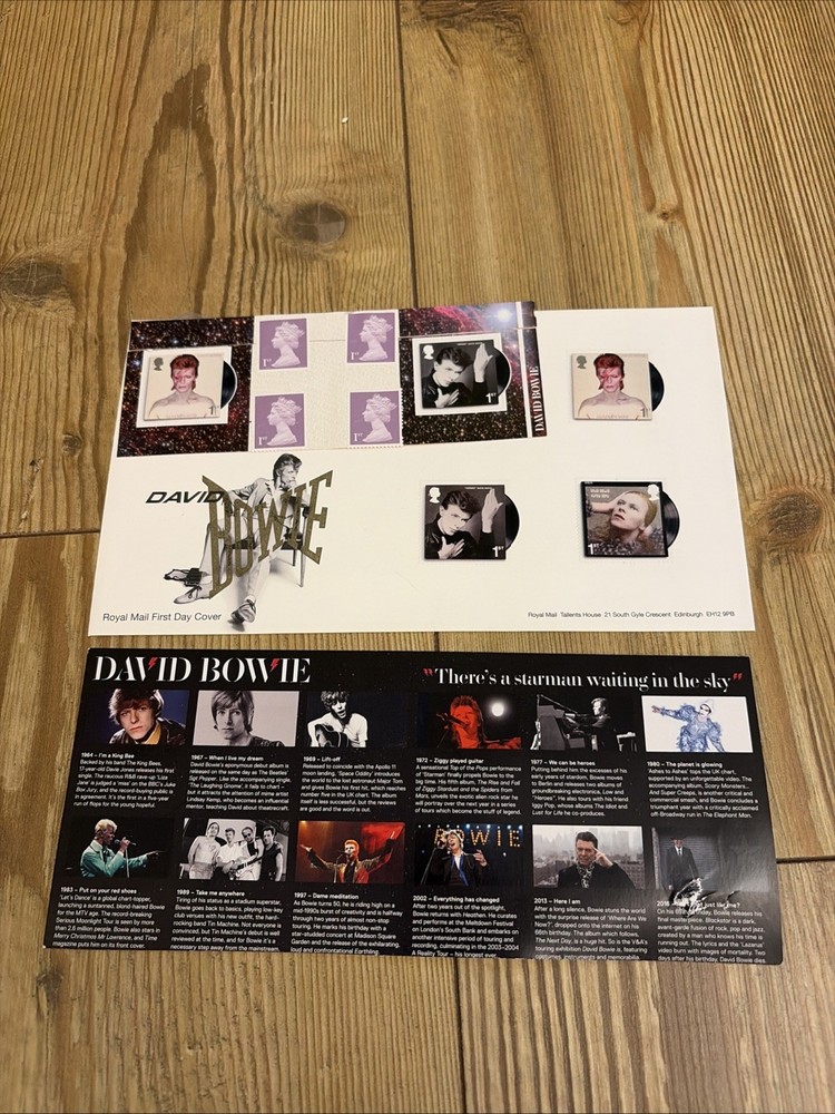 DAVID BOWIE Postage Stamps First Day Cover Stamp Envelope Insert 2017