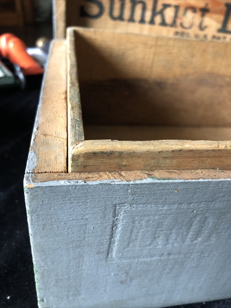 Vintage Handmade Wood Chest Tool Box Old Rustic Storage Sunkist Fruit Box