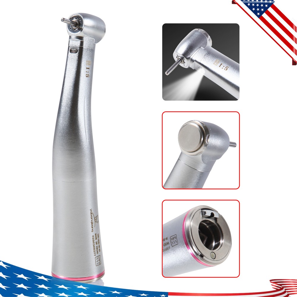 Dental 1:5 Electric Handpiece Increasing Contra Angle LED Optic E-type Motor DL