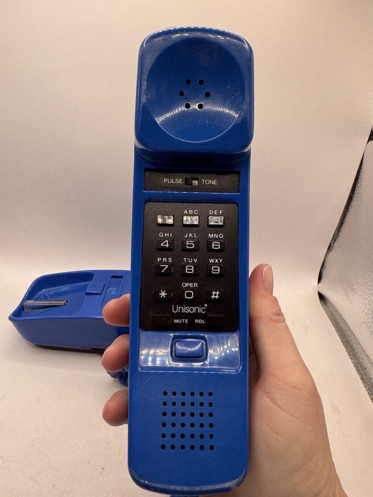 Bright Colbalt Blue Trimline Phone, Corded, Great Shape
