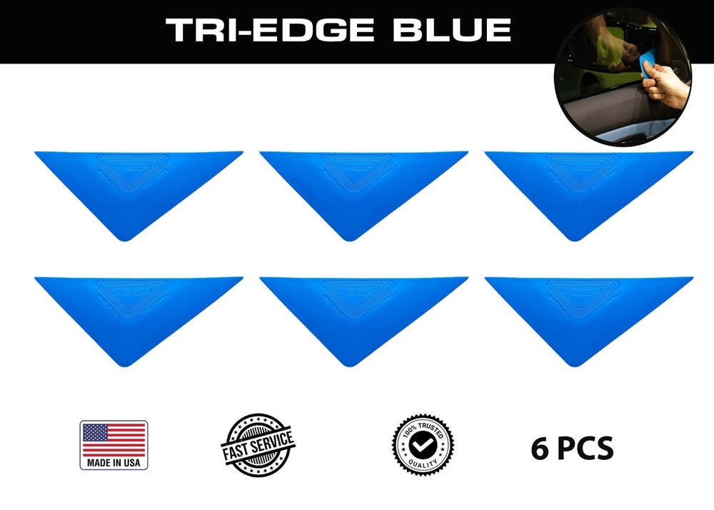 Window Tint Tools Tri-Edge Blue 6 Pcs