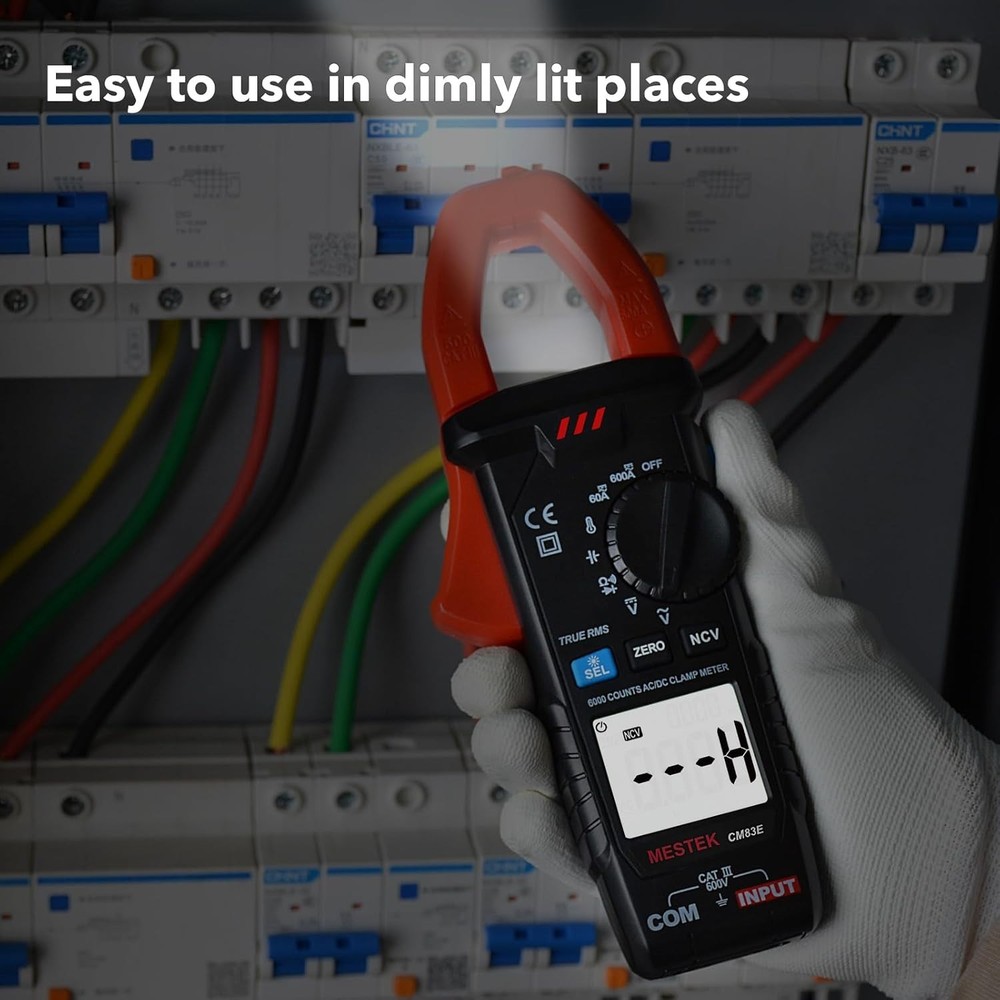 Multímetro Digital Gancho TRMS 6000 AC/DC Voltios Amperios Temp