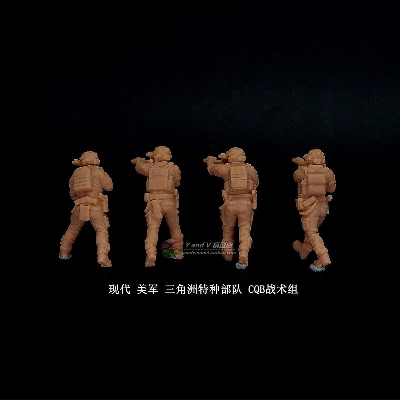 3D printed 1/72 Modern US "Delta Force CQB Tactical Team" 4 man group model