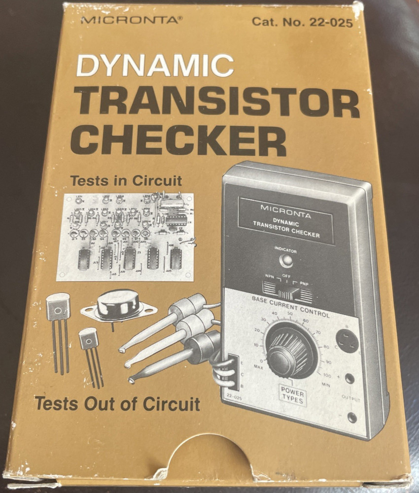 Micronta Dynamic Transistor Checker 22-025 With Original Box & Manual Works