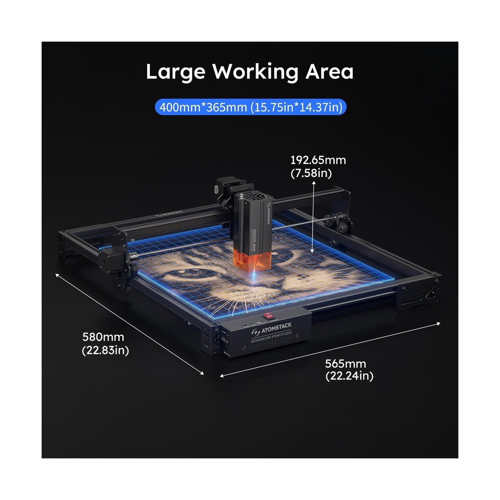 ATOMSTACK 20W Laser Engraver, A20 PRO V2 Laser Cutter, High Accuracy Laser En...