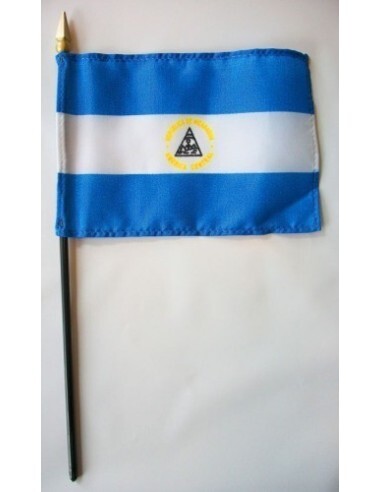 Nicaragua 4" x 6" Mounted Flags