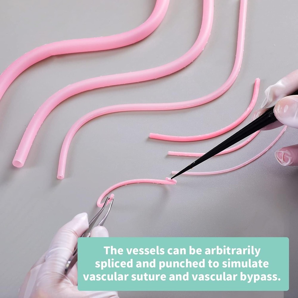 2PCS Vascular Microvascular Anastomosis Suture Practice Exercise Model Mult Size