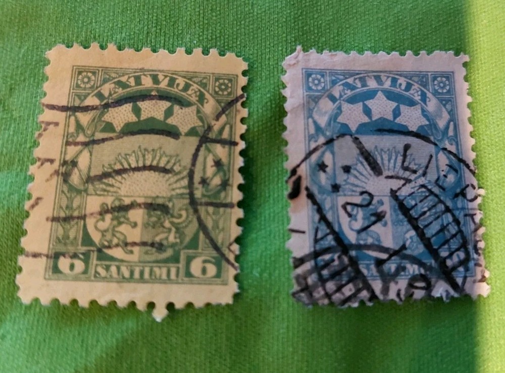 2 1928 LATVIA STAMPS