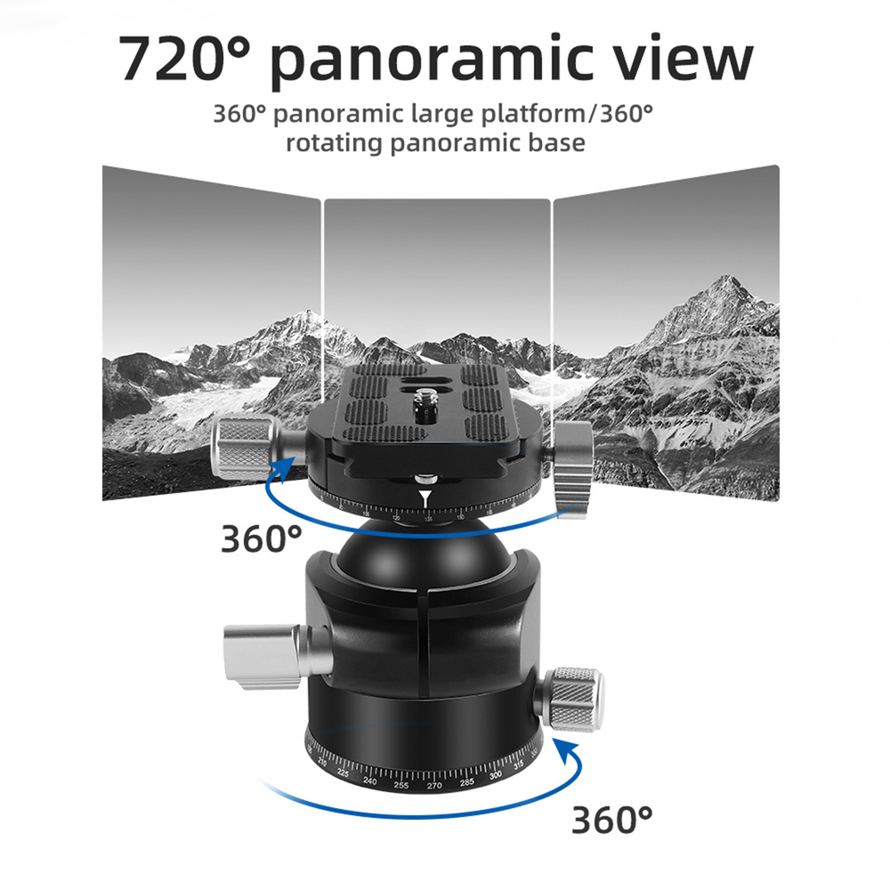 55mm Low center gravity tripod panoramic head With Quick Release Plate for DSLR